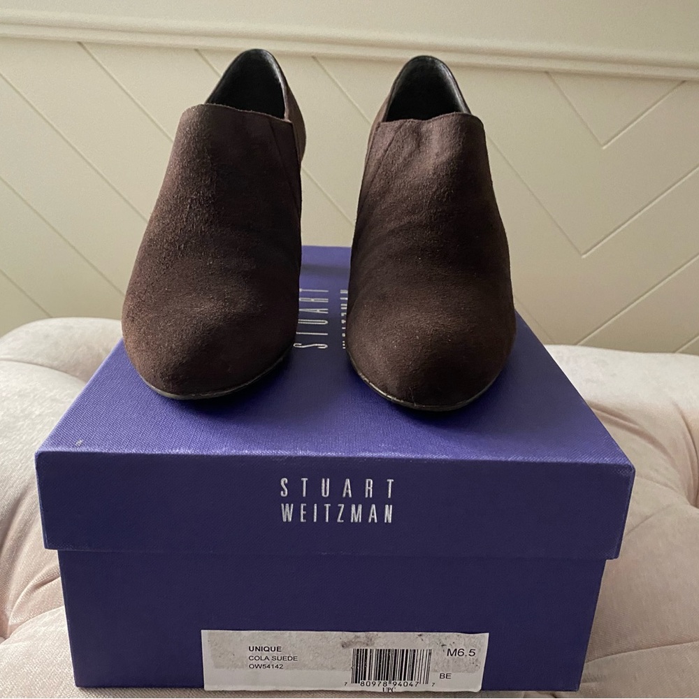 Stuart Weitzman "Unique" Cola (Dark Brown) Suede … - image 3